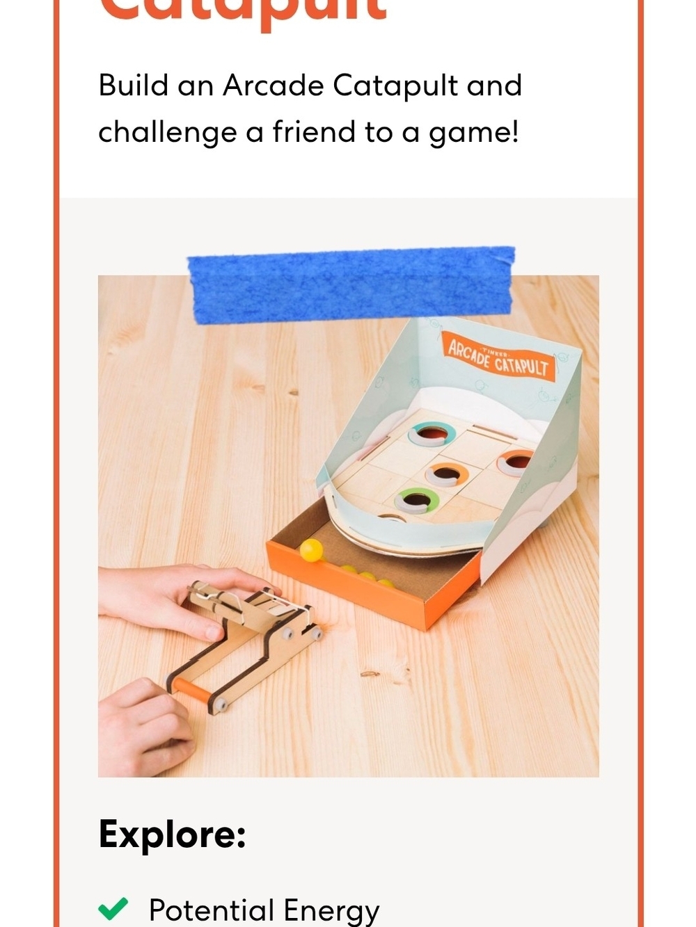 Arcade Catapult Tabletop Game – Blue and Orange